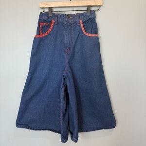 Daddy's Money Women’s  Denim culottes with Red Stitching size 13